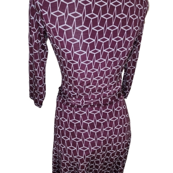 41 Hawthorn Renesme Geo Cube Jersey Faux Wrap Purple Gray XS Workwear Casual - Picture 5 of 8